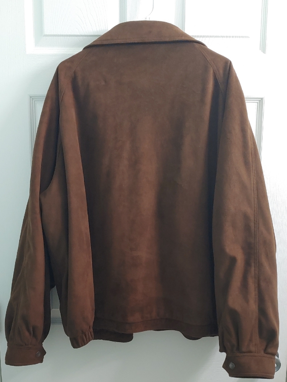 Perry Ellis Microsuede Brown Bomber Jacket Men's Size 3X - Picture 3 of 6